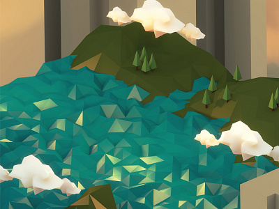Urban Water low poly water watershed