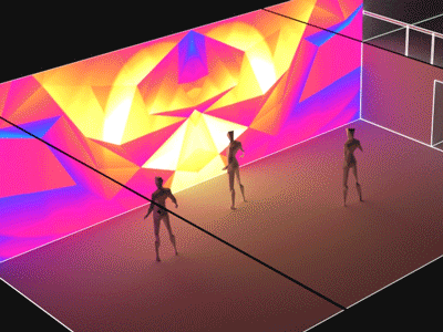 s p a c e s 2 3d audiovisual blender installation interactive lowpoly motion design projection vj