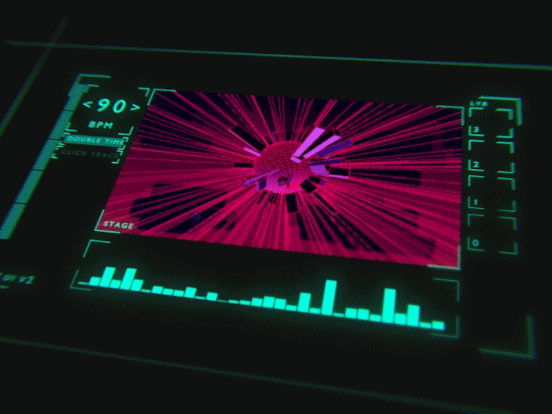 Audiovis UI animation audio audiovisual audiovisualization interactive motion design music neon ui ux vaporwave visualization