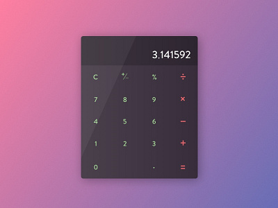 Calculator - DailyUI #004 calculator colorful colors dailyui input interface modern numbers ui