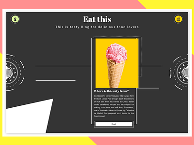 Blog - DailyUI #35 🍦 035 blog dailyui flat food icons paralax post serif sketch type typography
