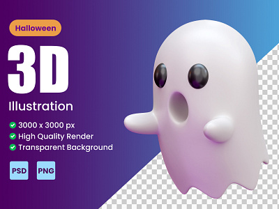 HALLOWEEN GHOST 3D ICON ILLUSTRATION design halloween illustration ui ux