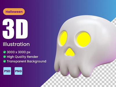 HALLOWEEN SKULL 3D ICON ILLUSTRATION

3d icon illustration for m