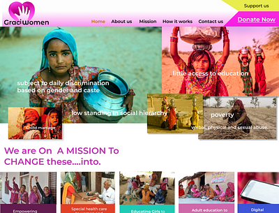 GraciWomen - a crowdfunding for women and girlchild branding design logo ui