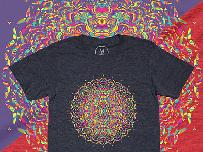 A Stroll in Woodtock colorful cotton bureau mandala psychedelic t shirt trippy vector