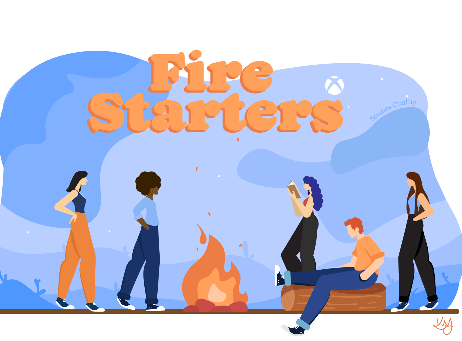 XBOX Fire Starters (Camp Fire Illustration) by Kenna Gillooly on Dribbble