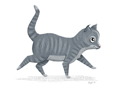 Gray Kitty Following 2 of 3 cat character children children art children book children book illustration children books childrens book childrens books childrens illustration childrens lit follow following illustration kitten kitty kitty cat picture book picturebook picturebook art