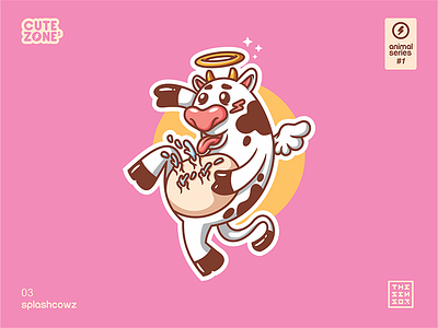 Cutezones Animalseries #1 / 03 Splashcowz animal character characterdesign cute enjoy illustration thesensor vector vectorart