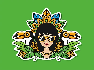 Playoff Brazil Sticker Design Contest By The Sensor brazil cartoon character cute design enjoy fun girl simple stickermule vector