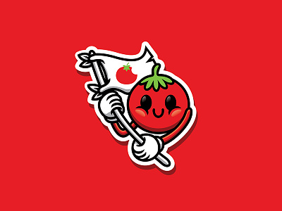 Playoff / Vinny's Tomato By The Sensor cartoon character cute design enjoy fun girl illustrator simple stickermule tomato vector