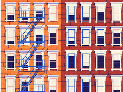 City Living buildings city illustration