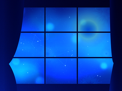 Starry Night blue design graphicdesign illustration night sky starry window winter