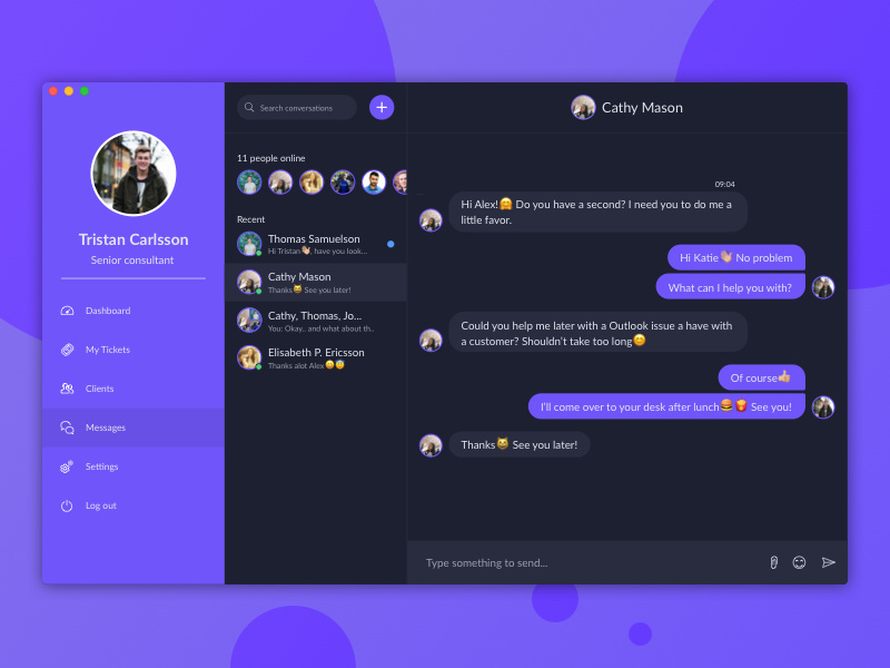 Dashboard | Messages by Kristoffer Sørensen on Dribbble