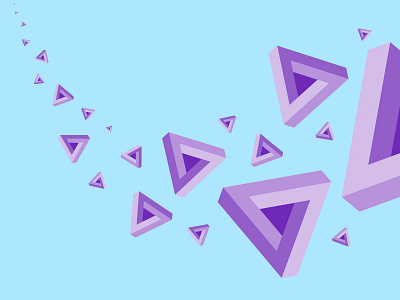 Penrose Triangle Pattern blue illustration impossible pattern penrose purple triangle