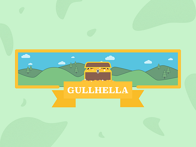 Gullhella // Snapchat geofilter community filter filter forest geofilter green illustration snapchat treasure chest