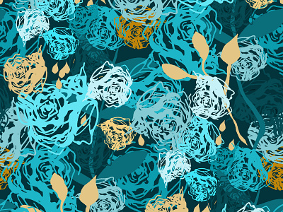 Floral blues branding design floral illustration logo print repeat seamless repeats surface print textile textile design