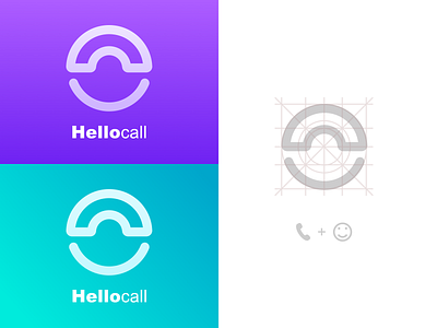 Hellocall LOGO blue call illustration logo smelly telephone
