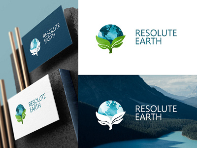 Resolute Earth activism brand brand identity branding business logo consulting logo corporate identity design environmental logo watercolour