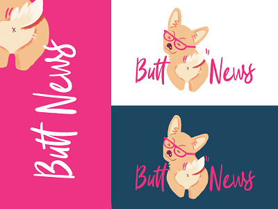 Butt News brand brand identity branding comedy design flat fun fun logo illustration wacom