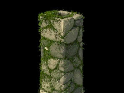 Procedural Cobblestone Chimney/Tower cg dressing grass houdini modeling procedural surface surfacing texturing vfx wip