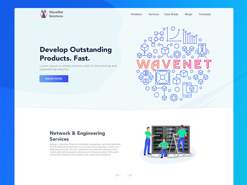 Landing Page #Wavenet by Dinesh Adhikari on Dribbble