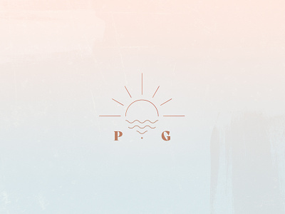 PG sun mark beach blush branding brandmark icon illustration island logo logomark minimal monogram sun sunshine vector waves