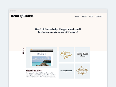 Head of House / Homepage branding first shot homepage web web design website design