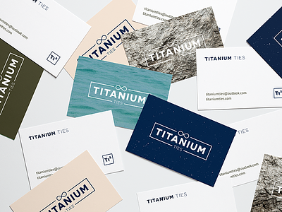 Titanium Ties Business Cards bold branding business cards design identity logo minimal mockup print rustic stationery