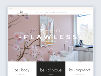 Be Clinique Website beauty blush brush font clinic cosmetic feminine homepage lifestyle typography web design website wellness wordpress