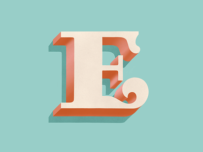 E 36 days of type design dimensional type drop cap hand lettering lettering typography