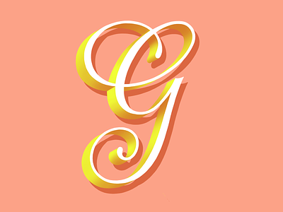 G 36 days of type design dimensional type drop cap hand lettering lettering typography