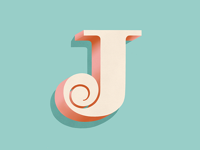 J 36 days of type design dimensional type drop cap hand lettering lettering typography
