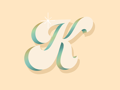 K 36 days of type design dimensional type drop cap hand lettering lettering typography
