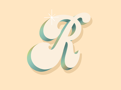 R 36 days of type design dimensional type drop cap hand lettering lettering typography