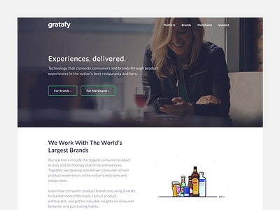 Gratafy design drinks gratafy homepage illustration redesign ui ux web