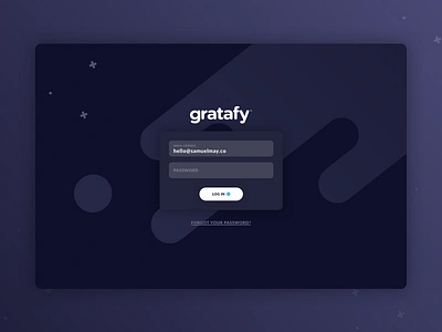 Gratafy Dashboard Login Page dark dashboard design form login nebula product purple space ui ux