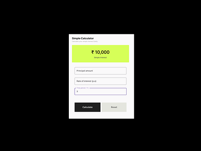 Simple Interest Calculato React App Design | Free Source Code
