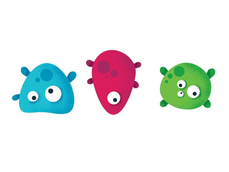 Germs animation character design drawing game illustration vector