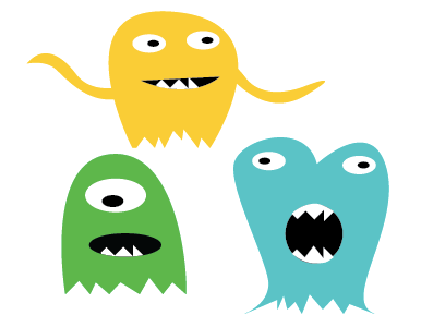 Some Terrifying Monsters. illustrator monsters vector