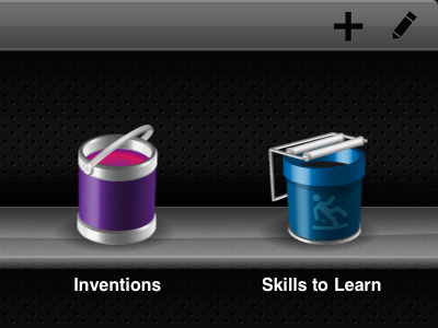 Inventions and Skills to Learn icons ipad shelves
