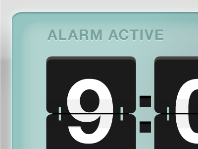 Alarm Active blue flip clock light ui