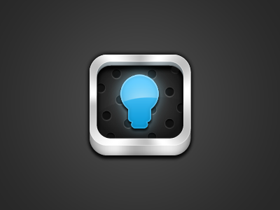 Idea Bucket 2.0 app gloss icon lightbulb steel
