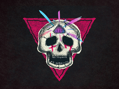 Diamond Skull color dark dead diamond illustration illustration art illustrator ipad procreate purple skull stipple texture textured