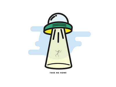 Take Me Home // Day 2 alien design challenge graphic design illustrator minimal ufo