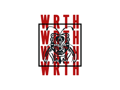 WRTH - Buggin abstract branding bug design drawing illustration ink photoshop procreate red white space wrth