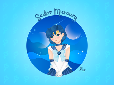 Sailor Mercury - Sailor Moon adobe illustrator design graphic design illustration personalproject sailormercury sailormoon