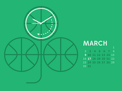 Marchdetail calendar green march