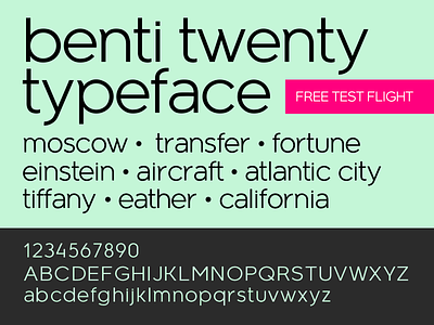 Benti Twenty Typeface + Free OTF design free ios type typeface ui ux