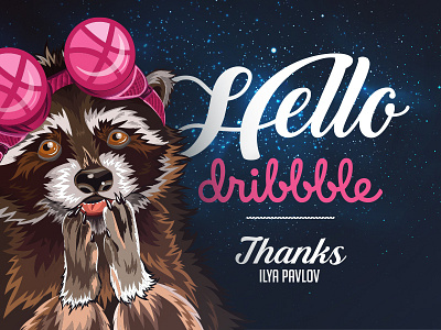 Hello Dribbble! Debut shot debut dribbble first shot hello illustration space thank you thanks vector