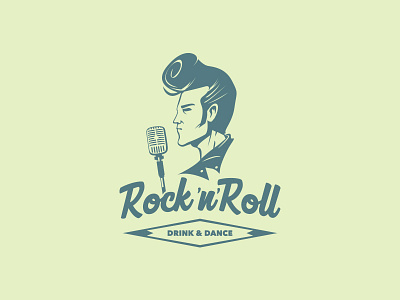 Rock`n`Roll bar logo (option 1) bar brand branding drink icon identity illustrator logo logotype rocknroll ukraine vector